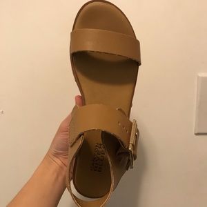 Tan platform sandals